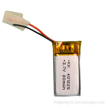 401225 Small Lithium Polymer Battery with 80mAh Capacity
